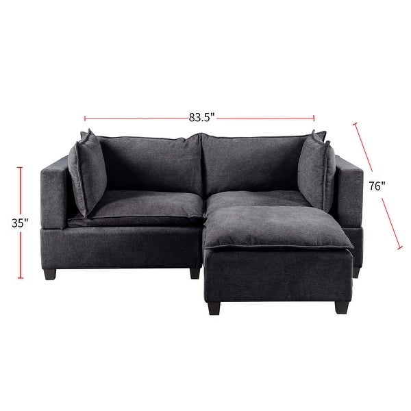 3 Piece Sectional Sofa in Dark Gray