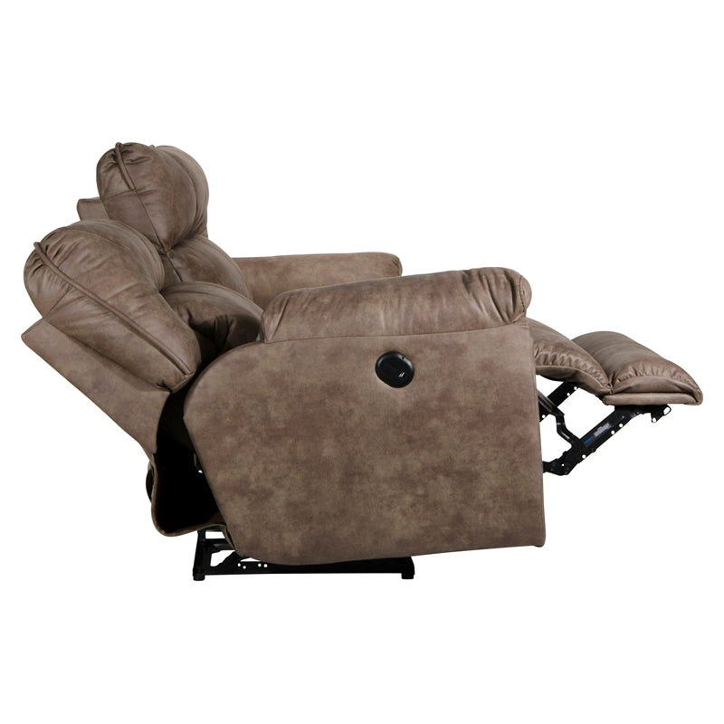 Catnapper Thompson Power Reclining Sofa in Brown Polyester Fabric