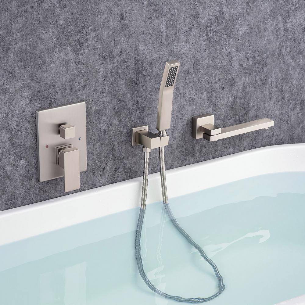 GIVING TREE Single-Handle 1-Spray Tub and Shower Faucet with Swivel Spout in Brushed Nickel (Valve Included) HDYN-ZG0082