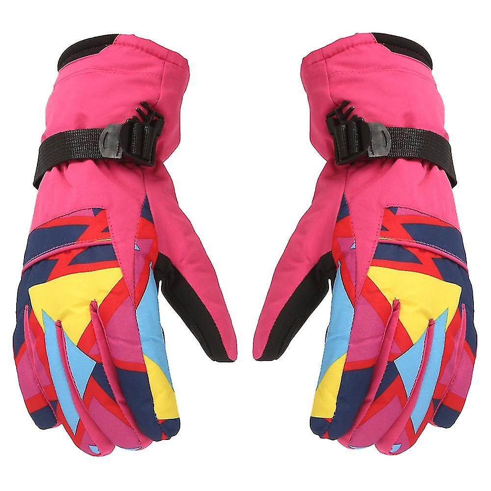 Winter Outdoor Riding Motorcycle Floral Stitching Non-slip Warm Winter Cold Ski Gloves