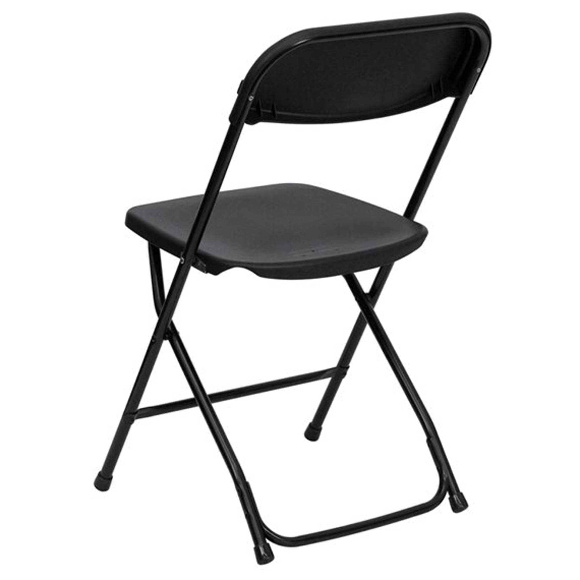 TentandTable Plastic Folding Chairs, Black, 4 Pack