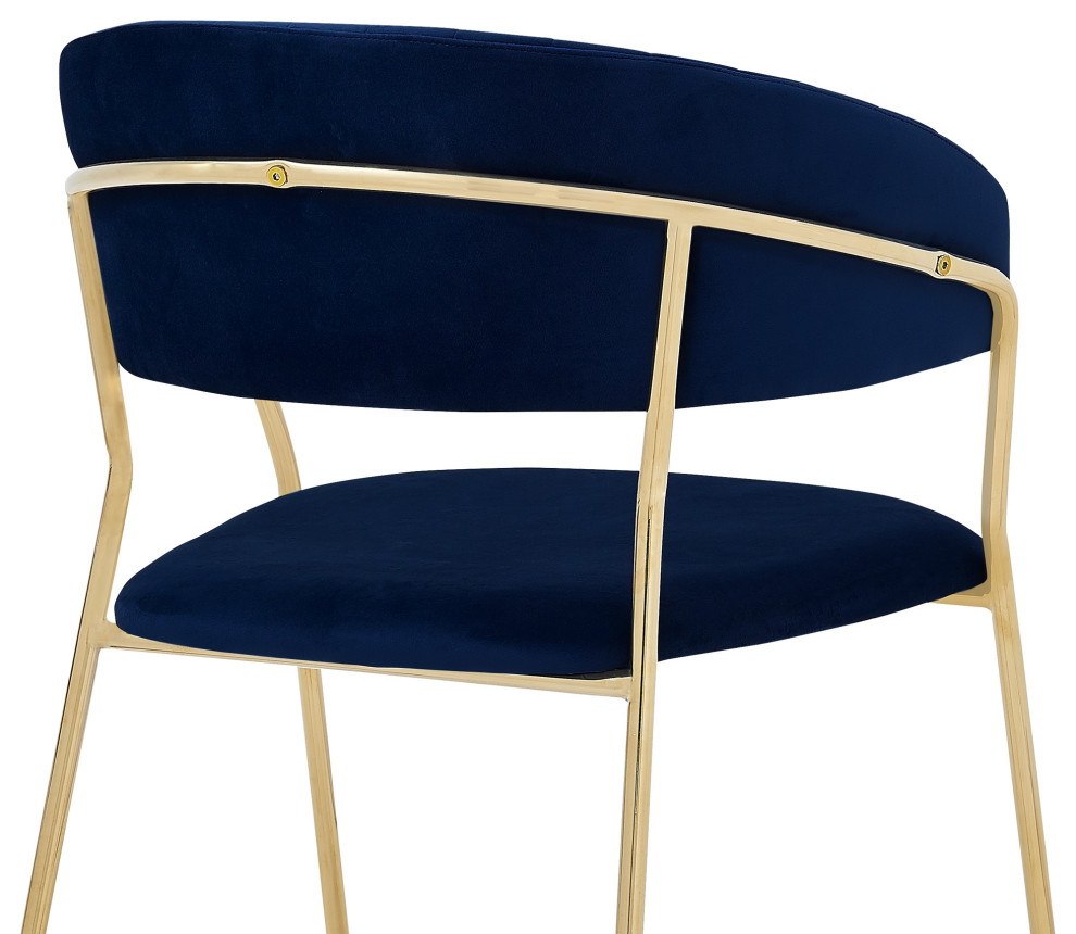 Nara Modern Velvet/Gold Metal Leg Dining Room Chairs  Set of 2   Midcentury   Dining Chairs   by HedgeApple  Houzz