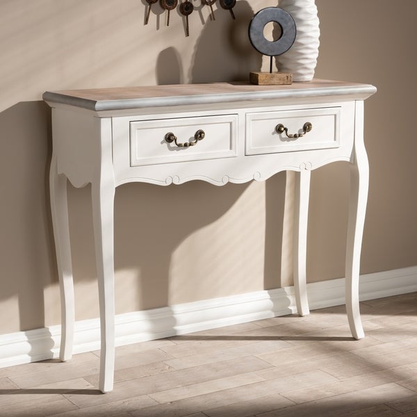 French Country 2-Drawer Console Table