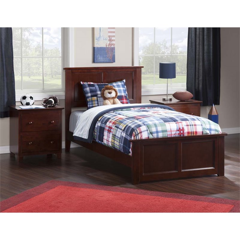 Leo & Lacey Classic Hardwood Eco-Friendly Platform Bed, Twin, Walnut