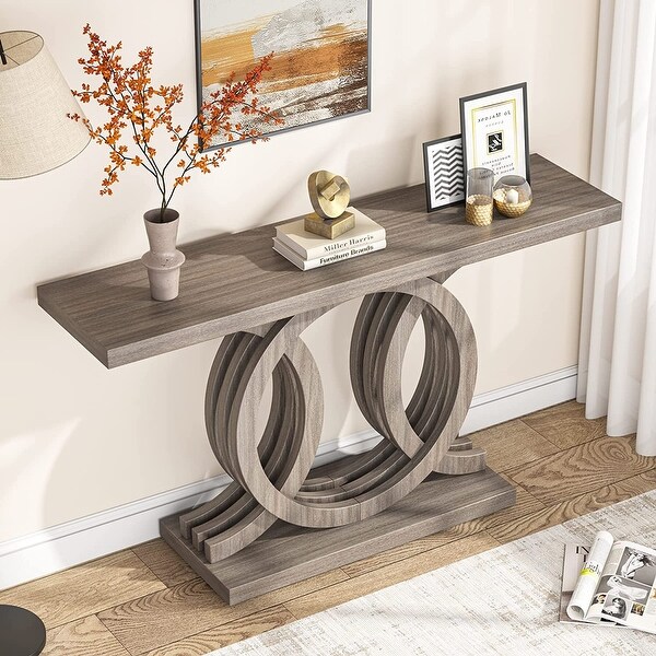 55 inches Console Table with Geometric Base