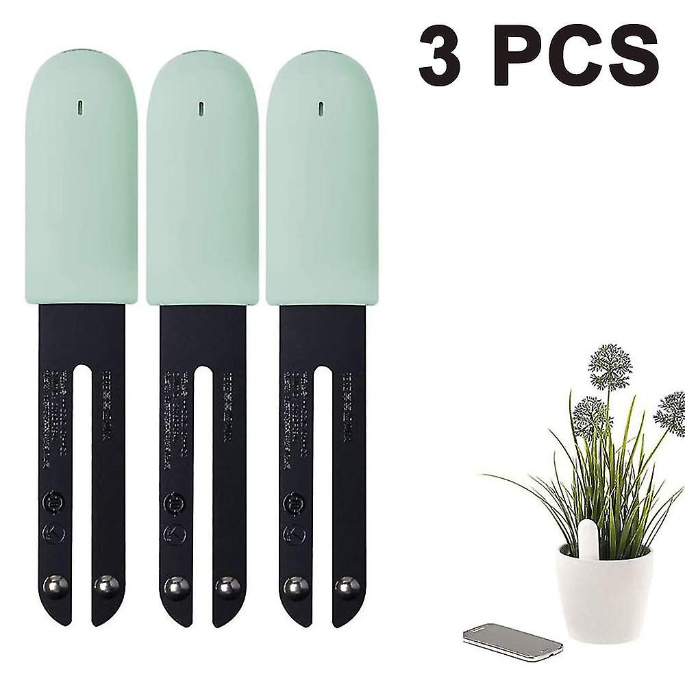 3pcs Plant Monitor Smart Plant Tracker Soil Moisture Meter Tester Nutrient/temperature/sunlight/moisture Sensor Plant Detector Flower Plant Care For H