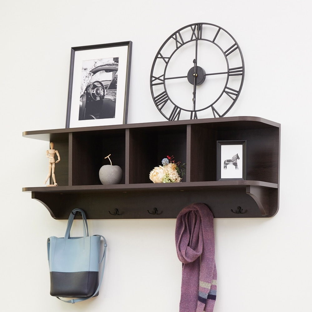 Vanity Art 5 Black Hook Wall Mounted Coat Rack   47.25\