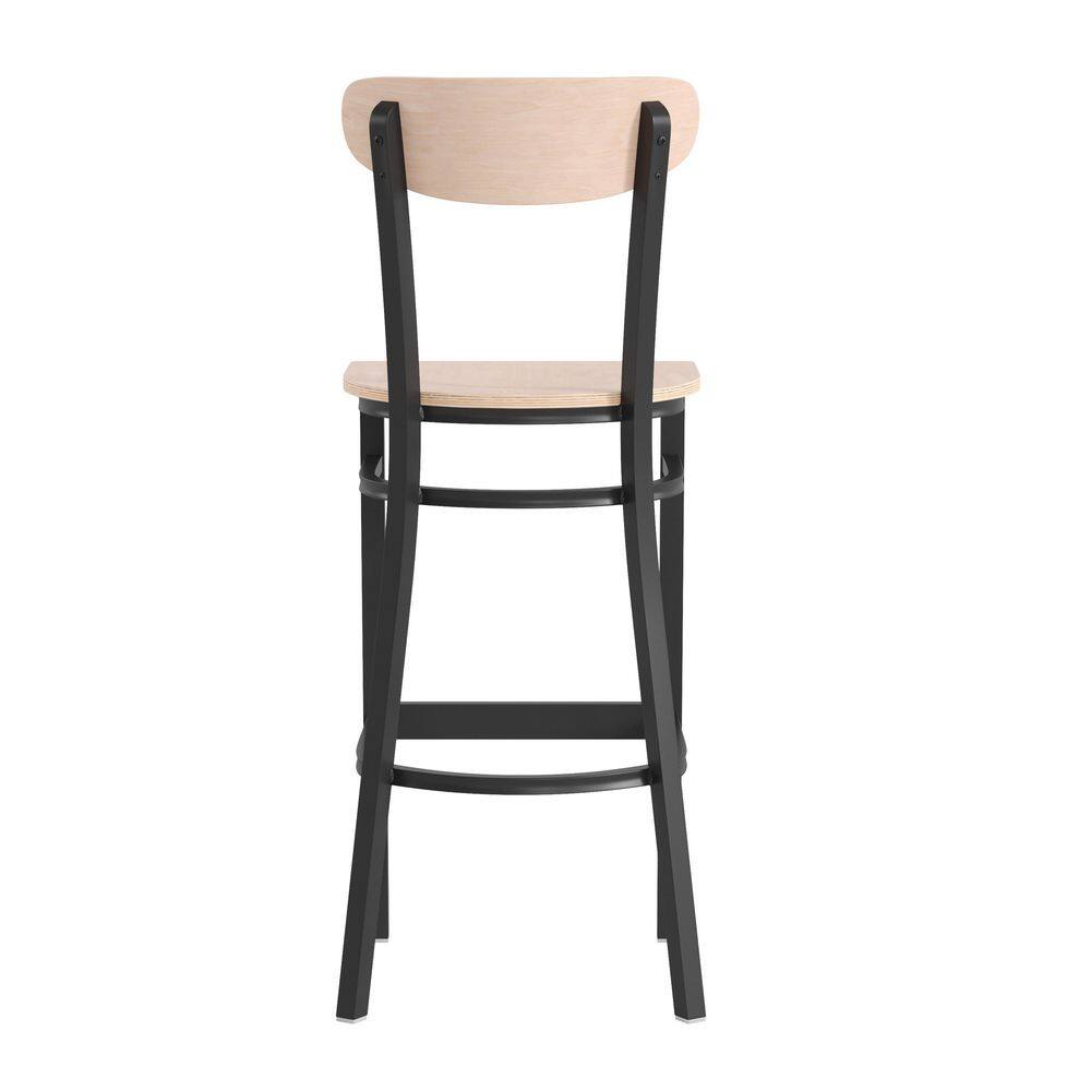 Carnegy Avenue 30 in. Natural Birch Full Metal Bar Stool with Wood Seat CGA-XU-504676-NA-HD