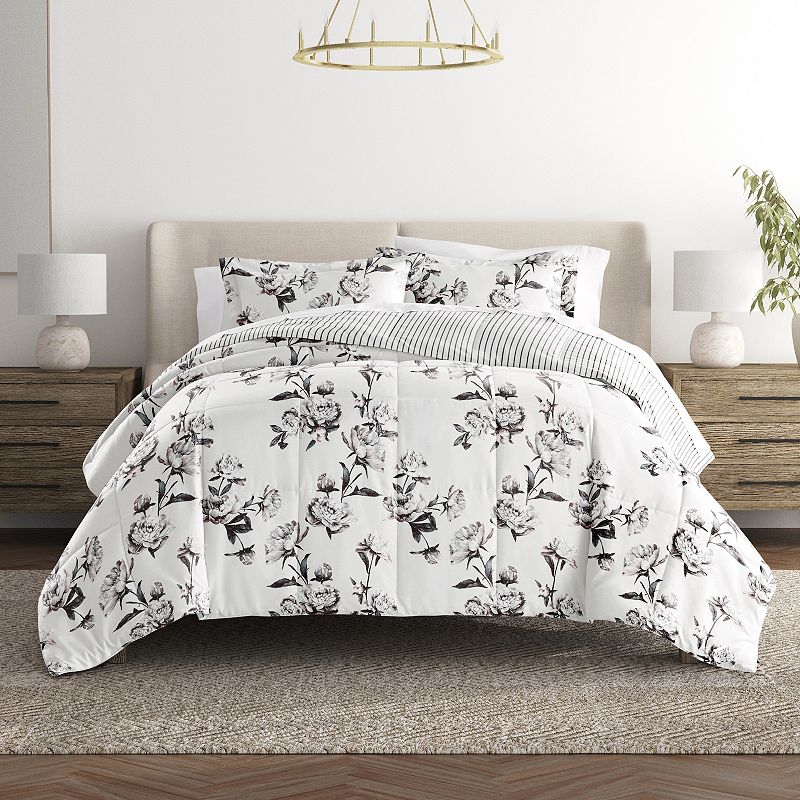 Urban Loft's Ultra Soft Floral Patterned Reversible Comforter Set Microfiber