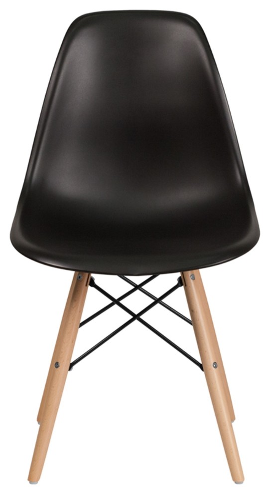 Elon Series Black Plastic Chair With Chrome Base   Midcentury   Dining Chairs   by Homesquare  Houzz