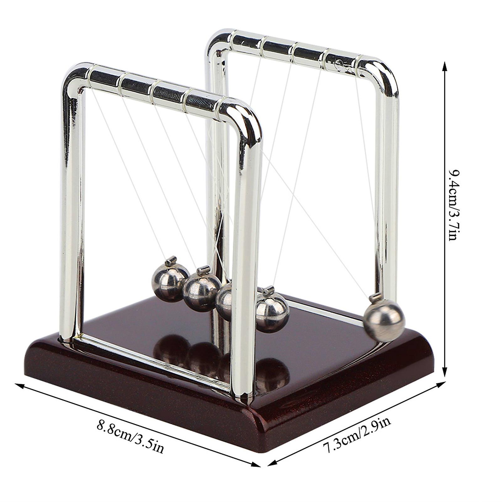 Newton Cradle Balance Balls， Wooden Mirror Desk Toys Office Decorations With 5 Balls， Fun Science Physics Learning Toys， Office Gadgets[s]