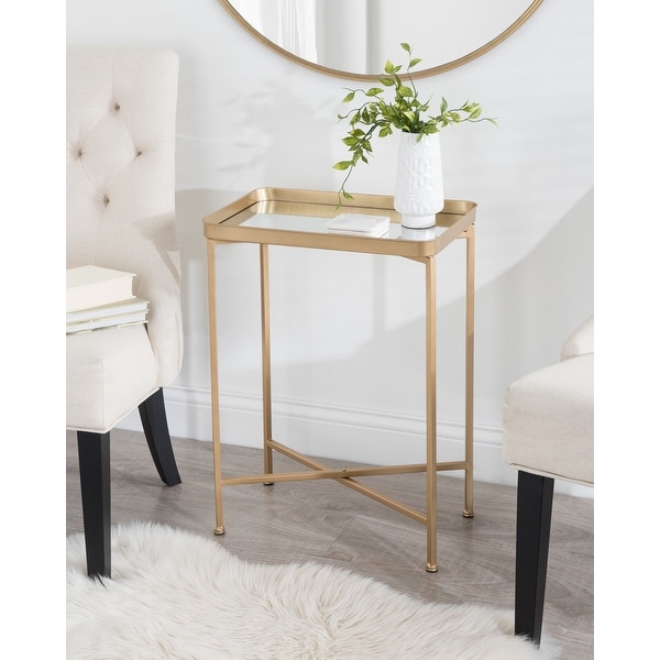 Kate and Laurel Celia Metal Tray Accent Table