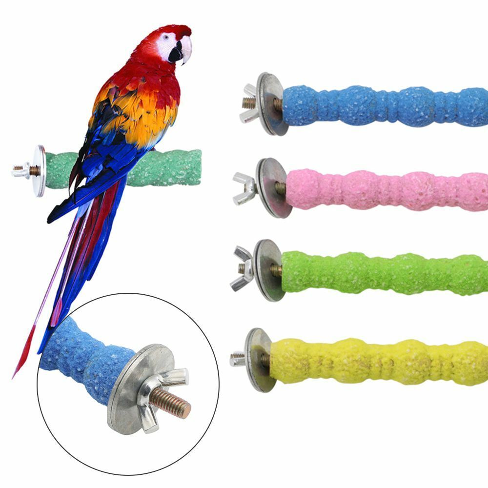 For Bird Cage Platform Perches Parrot Grinding Chew Toy Bird Stand Rack Poles