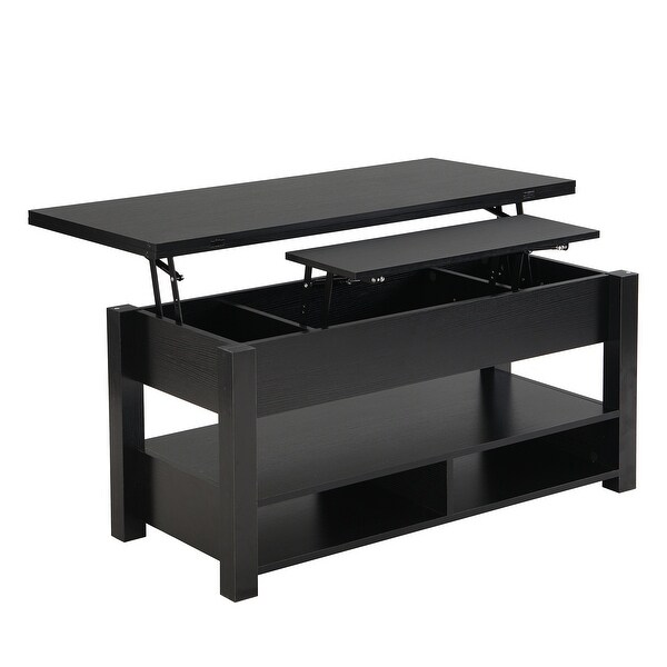 MultiFunctional Lift Top Coffee Table with Open Shelves