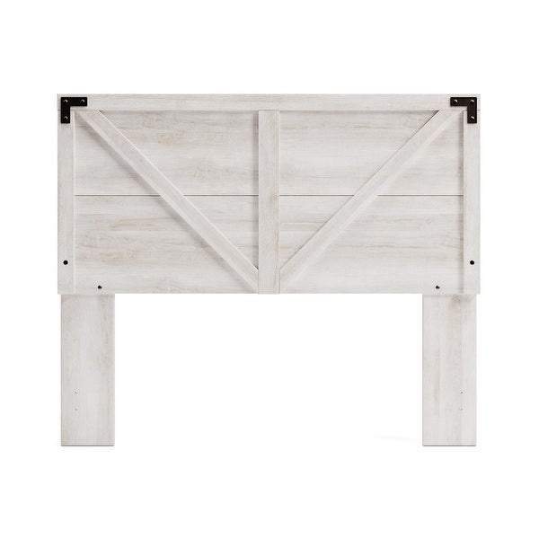 Signature Design by Ashley Shawburn Whitewashed Crossbuck Panel Headboard - - 32607414