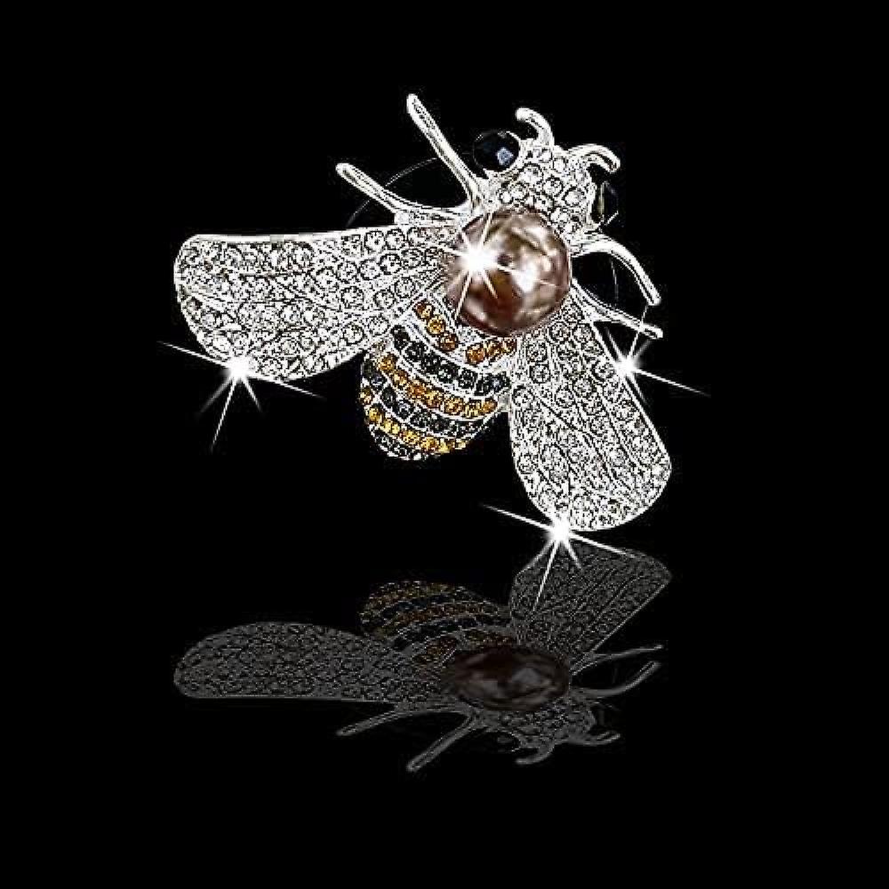 Shiny Bee Vent Clips， Crystal Bee Car Air Freshener Vent Clip Car Bling Interior Decoration Rhinestone Car Bling Accessories(silver)