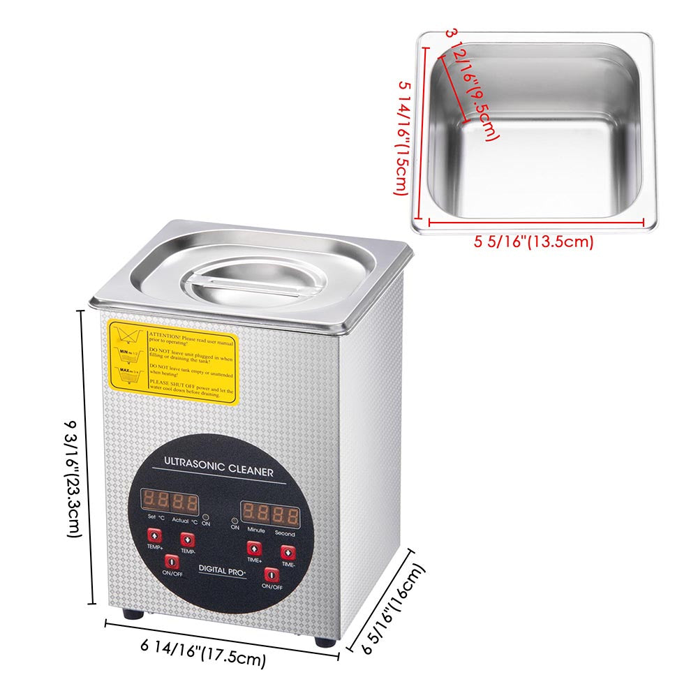 Yescom 2L Jewellery Lab Digital Ultrasonic Cleaner Machine