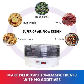 Total Chef Countertop Food Dehydrator 5-Tray Food Dryer for Fruit Snacks Jerky Dog Treats Herbs TCFD-05