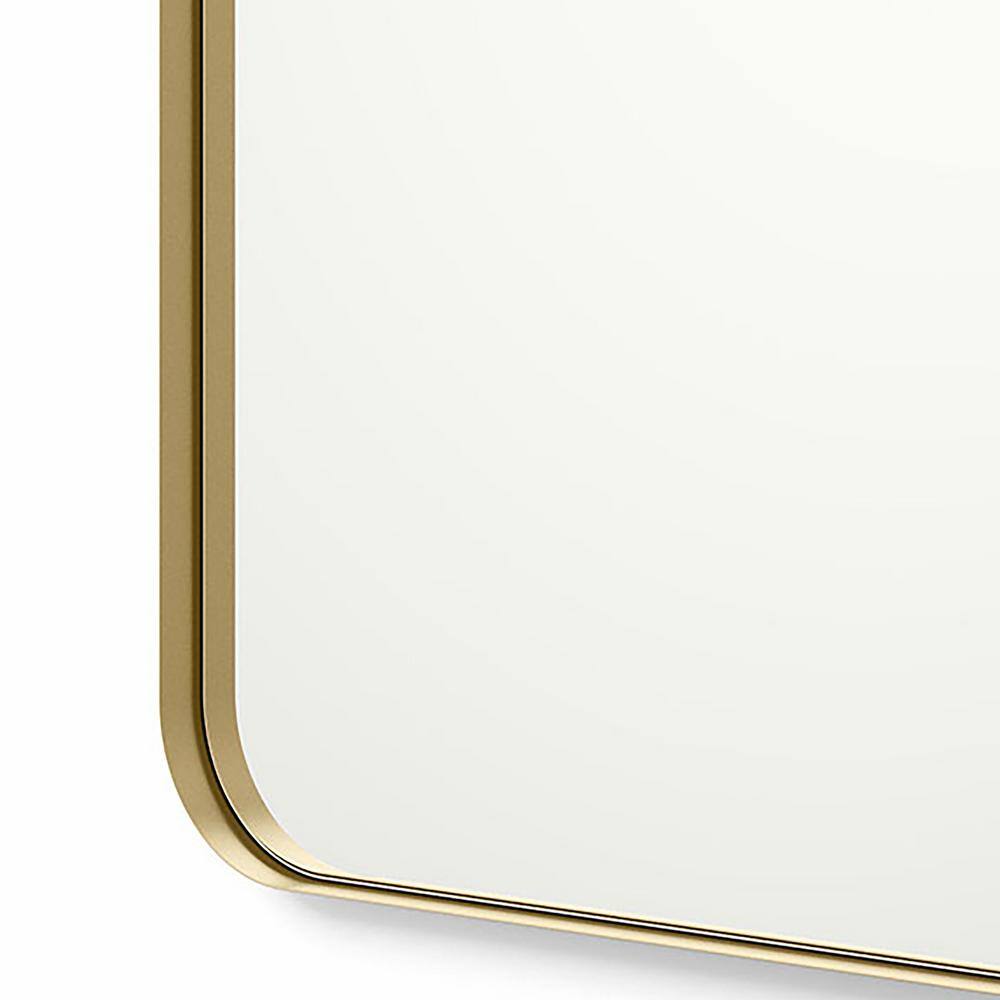 better bevel 20 in. x 30 in. Metal Framed Rounded Rectangle Bathroom Vanity Mirror in Gold 20040