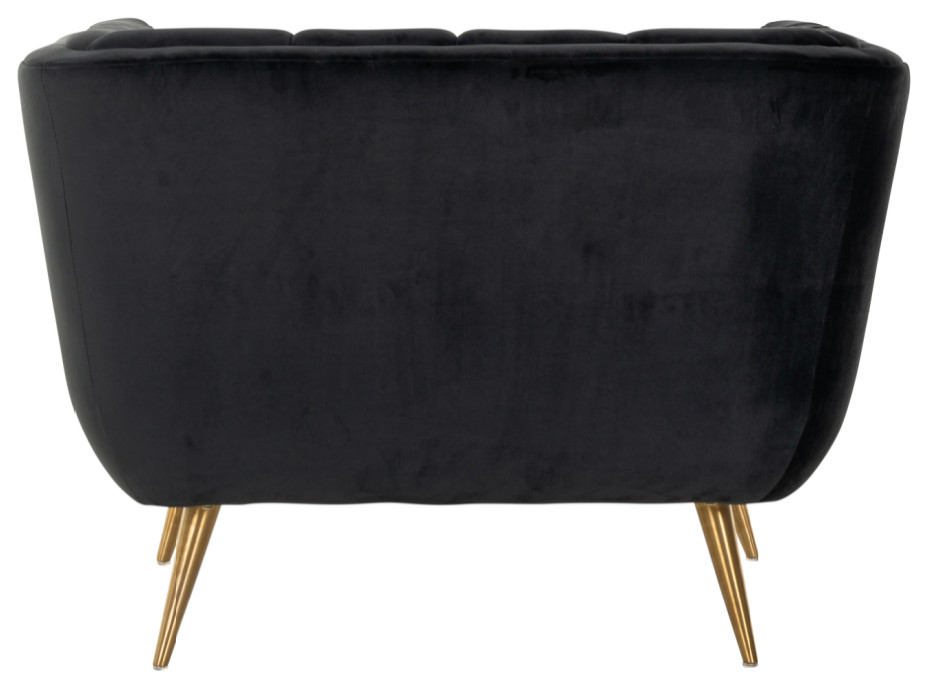 Anthracite Velvet Box Armchair  OROA Huxley   Midcentury   Armchairs And Accent Chairs   by Oroa   Distinctive Furniture  Houzz