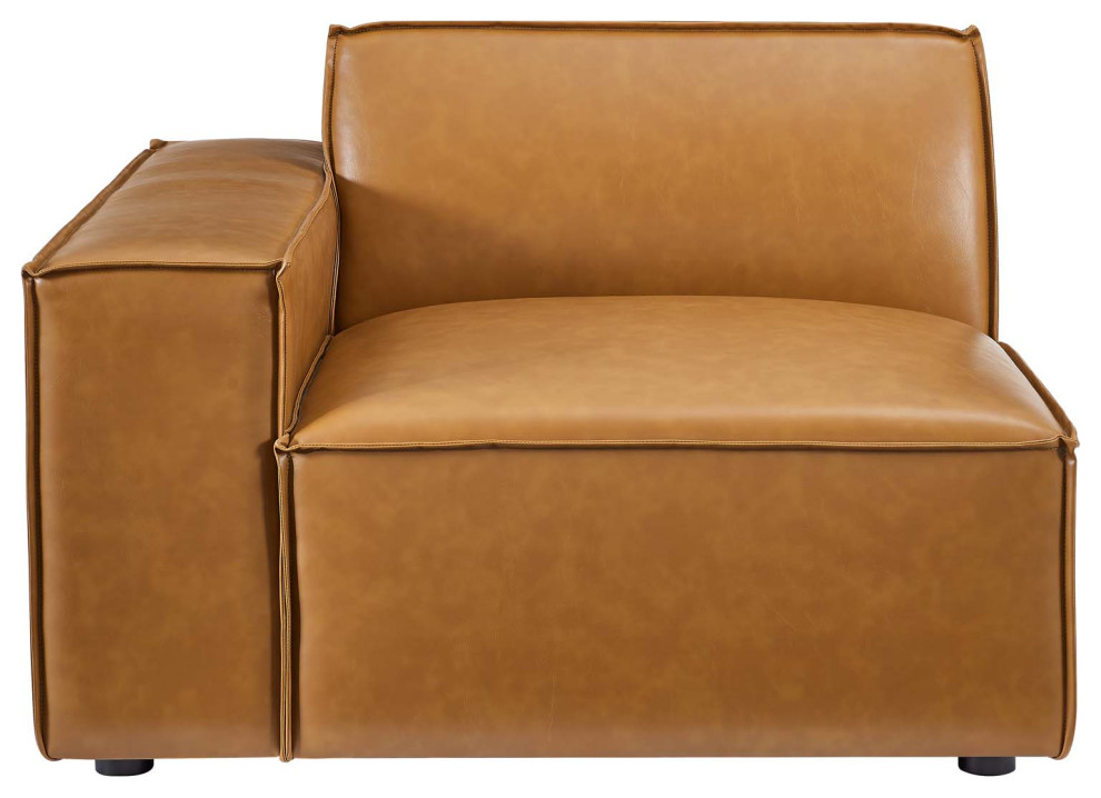 Restore Vegan Leather Loveseat  Tan   Contemporary   Loveseats   by Modway  Houzz