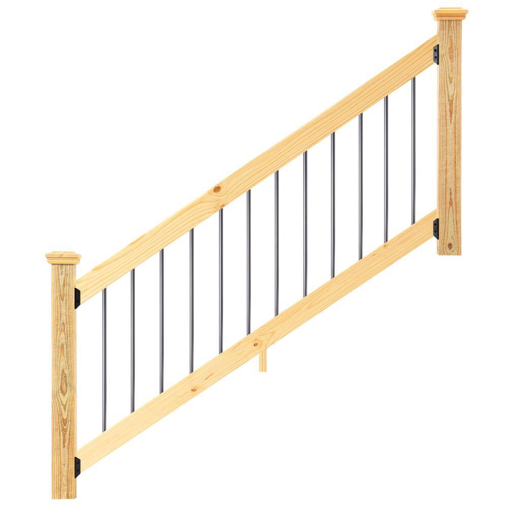 ProWood 6 ft. Southern Yellow Pine Stair Rail Kit with Aluminum Round Balusters 447301