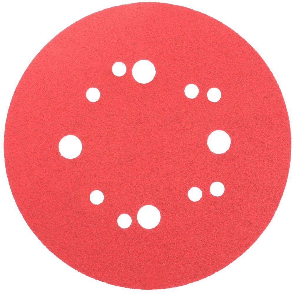 DIABLO 5 in. 100-Grit Universal Hole Random Orbital Sanding Disc with Hook and Lock Backing (50-Pack) DCD050100H50G