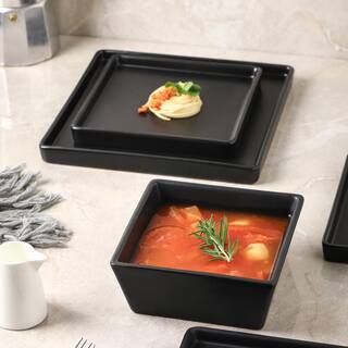 STONE LAIN Stone Lain Grace 12-Piece Dinnerware Set Stoneware Service For 4 Black Matte BLB0609