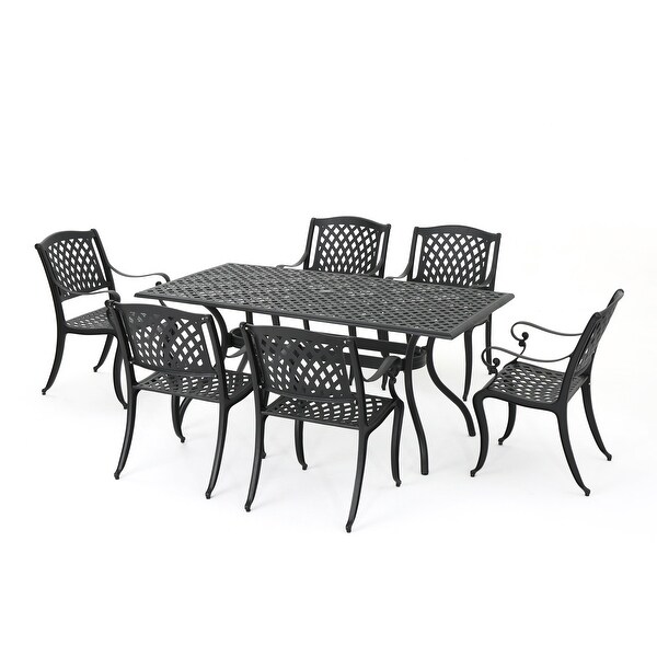 Cayman 7piece Aluminum Outdoor Dining Set by Christopher Knight Home