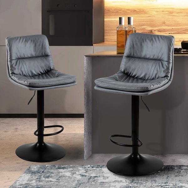 Bar Stool Chairs - 360 Swivel Adjustable-Set of 2