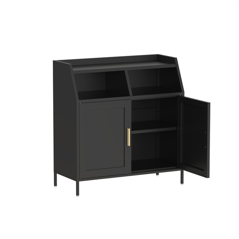 Metal Buffet Sideboard Cabinet with Storage Storage Cabinet Modern Sideboard Buffet Table with Doors