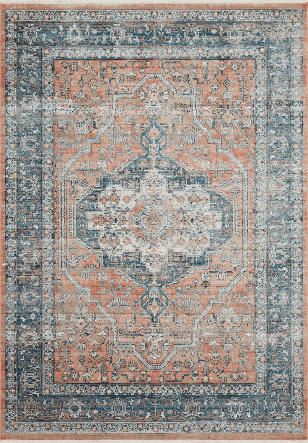 Elise Coral & Blue Rug