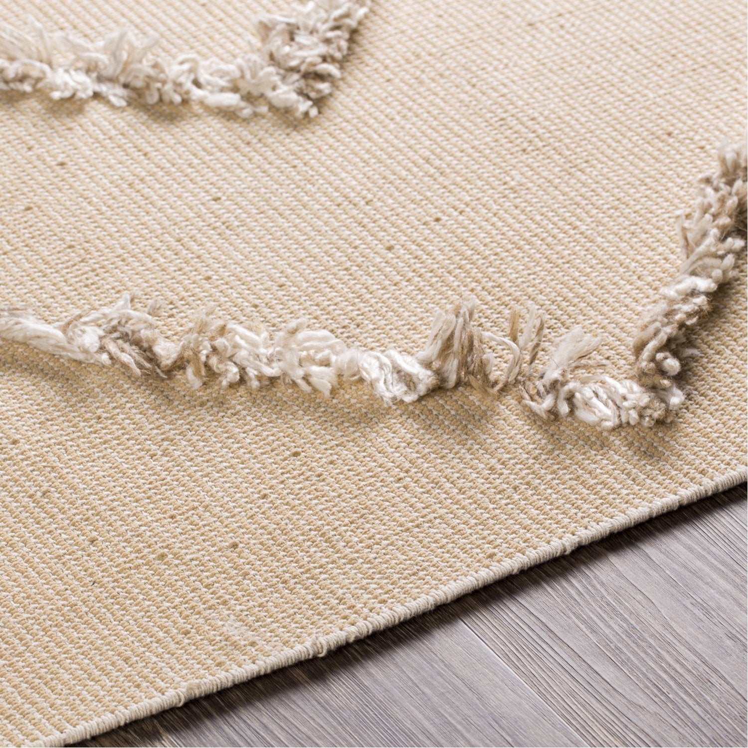 Palo Alto Hand Woven Rug in Wheat, White, Camel, Khaki, Beige, Dark Brown