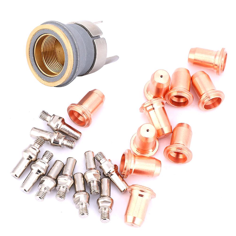 22pcs Pt60 Pt40 Plasma Cutting Torch Consumables 1.0mm Tip Electrode Shield Cup Stand Off