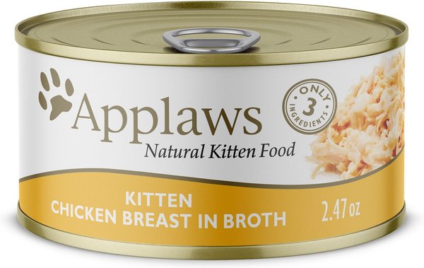 Applaws Chicken Breast in Broth Wet Kitten Food， 2.47-oz can， case of 24