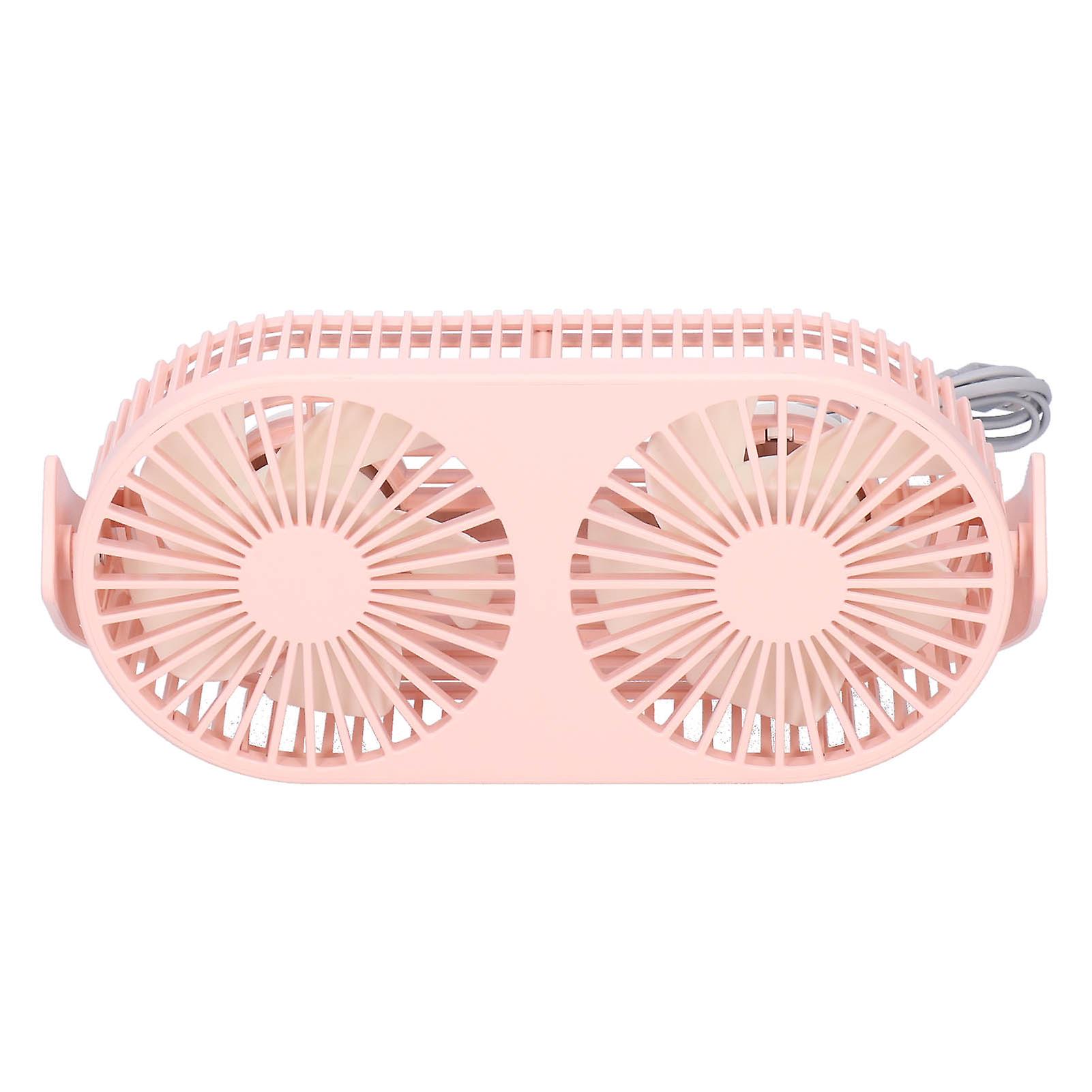 Pink Double Head Desktop Fan Usb Adjustable Mini Aromatherapy Fan For Home Office