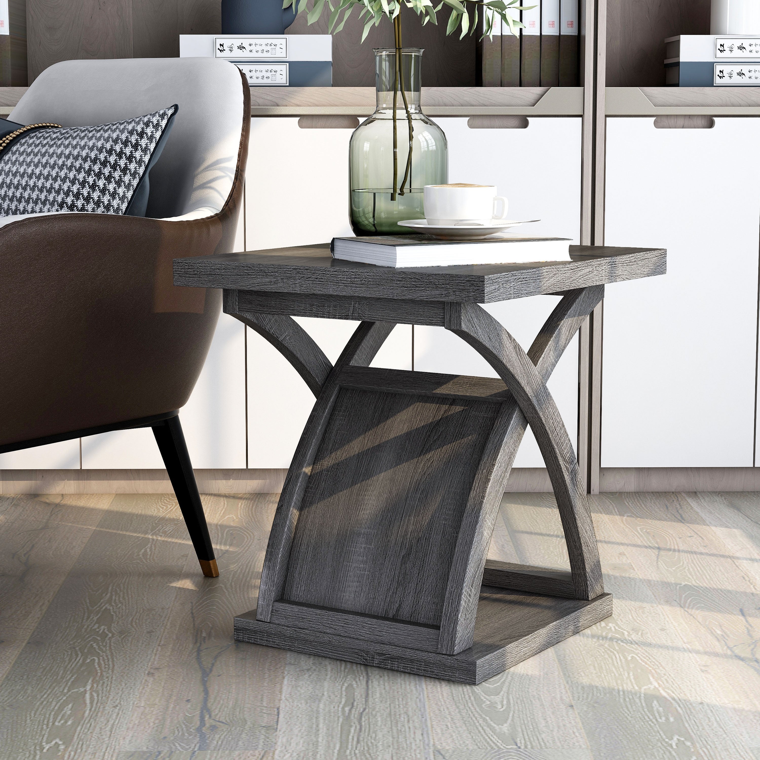 DH BASIC Distressed Grey 22-inch End Table by Denhour