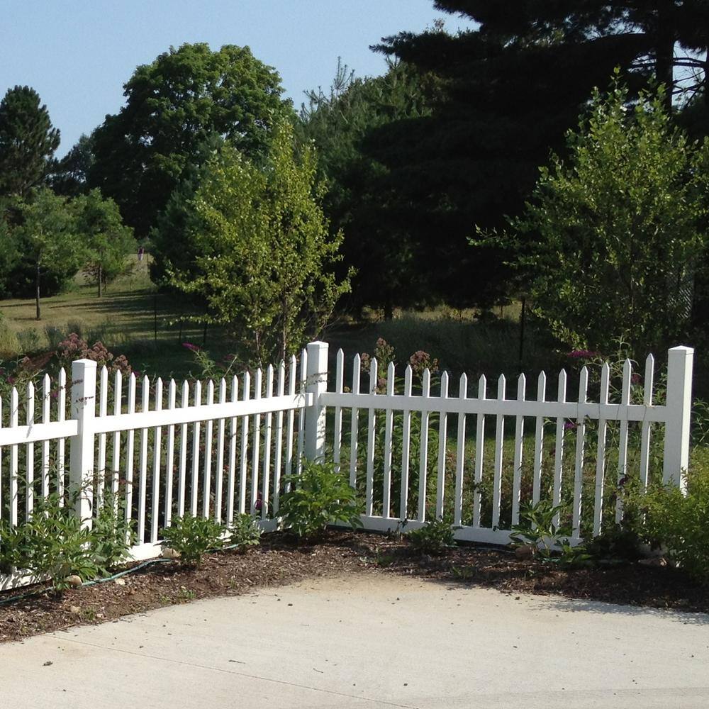 Weatherables Stratford 3 ft. H x 8 ft. W White Vinyl Picket Fence Panel Kit PWPI-1.5SC-3X8