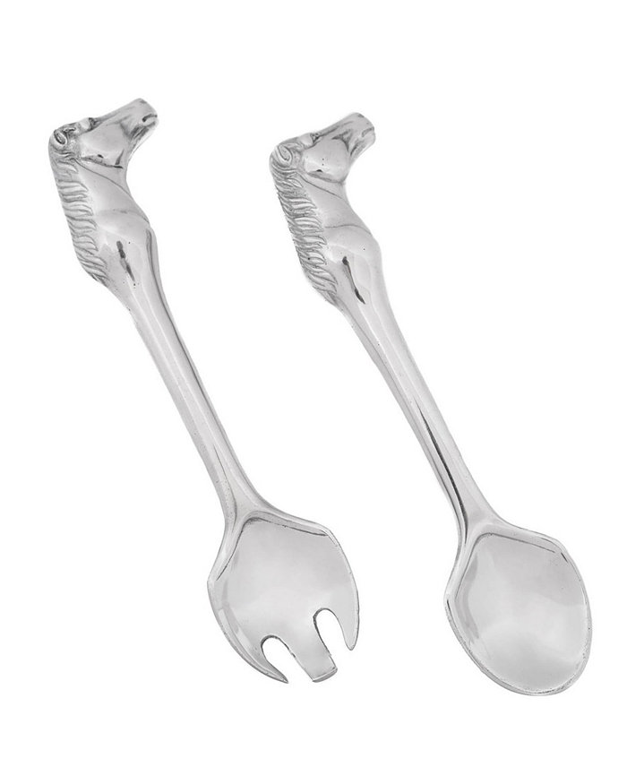 Arthur Court Designs Aluminum Horse Figural Serving Set Pair