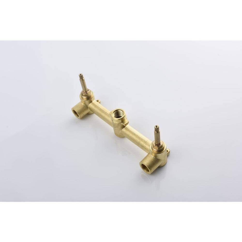 Lukvuzo 2 Handle Single Hole Bathroom Faucet Wall Mounted in Gold without Deckplate Included HSSA08FS074