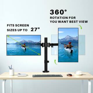 USX MOUNT Dual Monitor Arm Desk Mount Fits for Most 13 in. - 27 in. LED FlatCurved Monitors HAS402