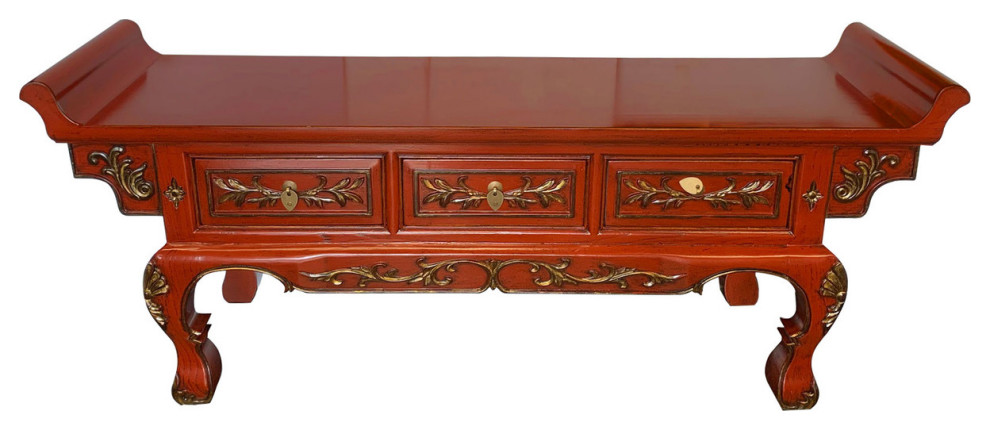 Three Drawer Chinese Meditation Table 53 quotWide   Asian   Coffee Tables   by Oriental Furnishings  Houzz