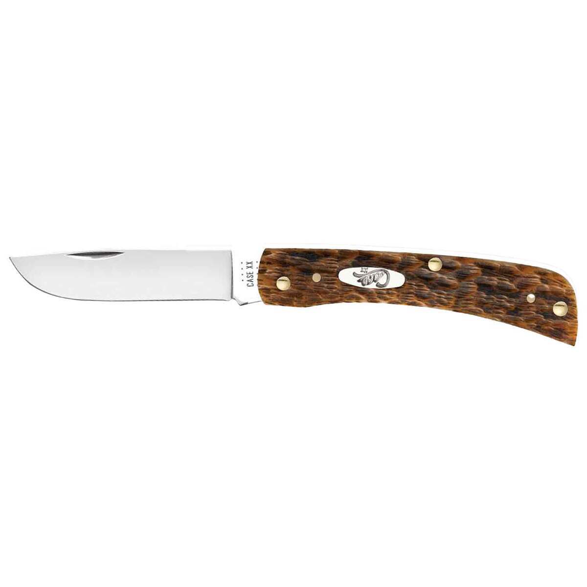 Case Peach Seed Jig Amber Bone Folding Knives