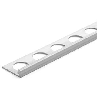 TrimMaster Aluminum L-Shaped Tile Edging Trim Silver 516 in. x 98-12 in. H8701MF98