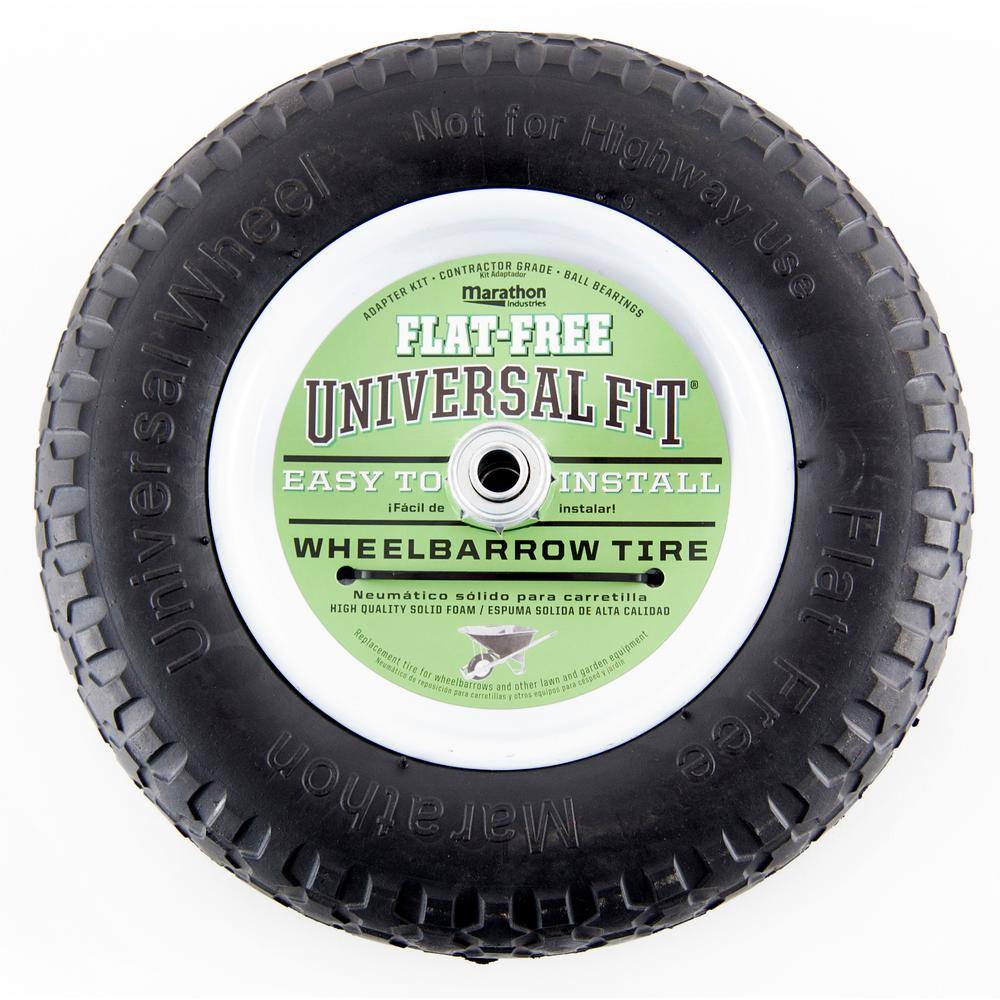 Marathon 14.5 in. Flat Free Universal Wheelbarrow Wheel 00270