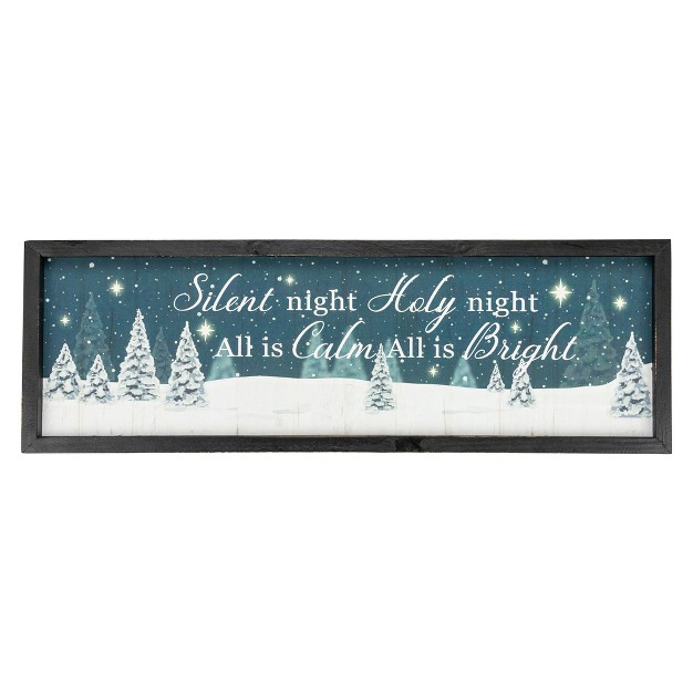 Framed Silent Night Christmas Wall Sign