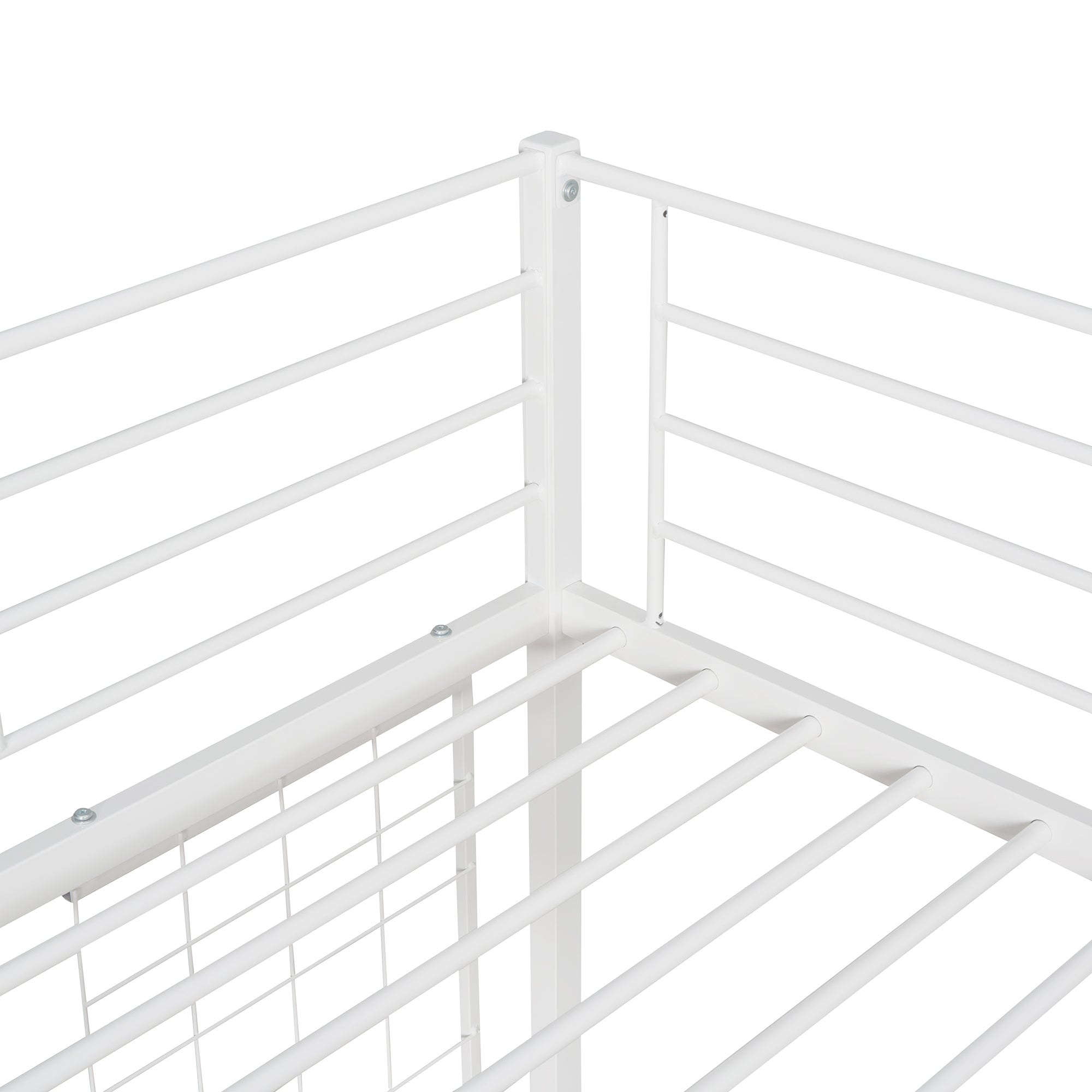 SYNGAR Twin Loft Bed Frame, Twin Loft Bunk Bed Frame with Ladder for Boys Girls Teens Adults, No Box Spring Needed, White