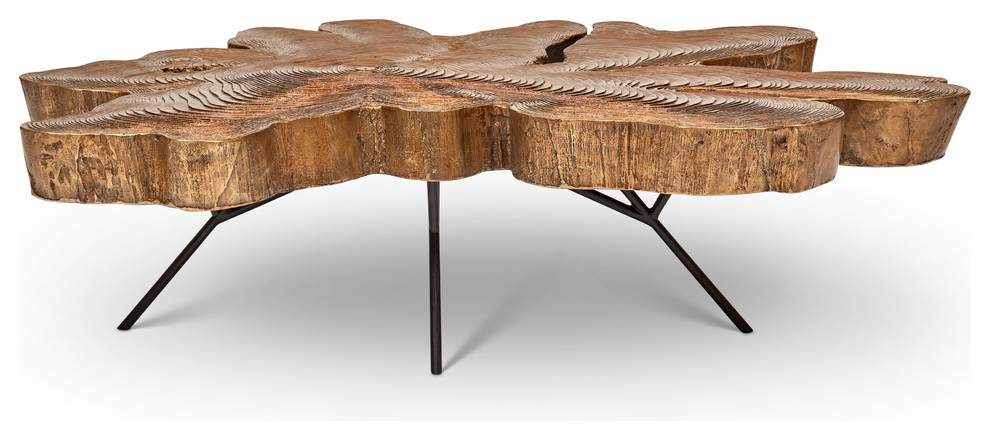 IE Series Easton Slab Coffee Table  Brass   Midcentury   Coffee Tables   by Urbia  Houzz