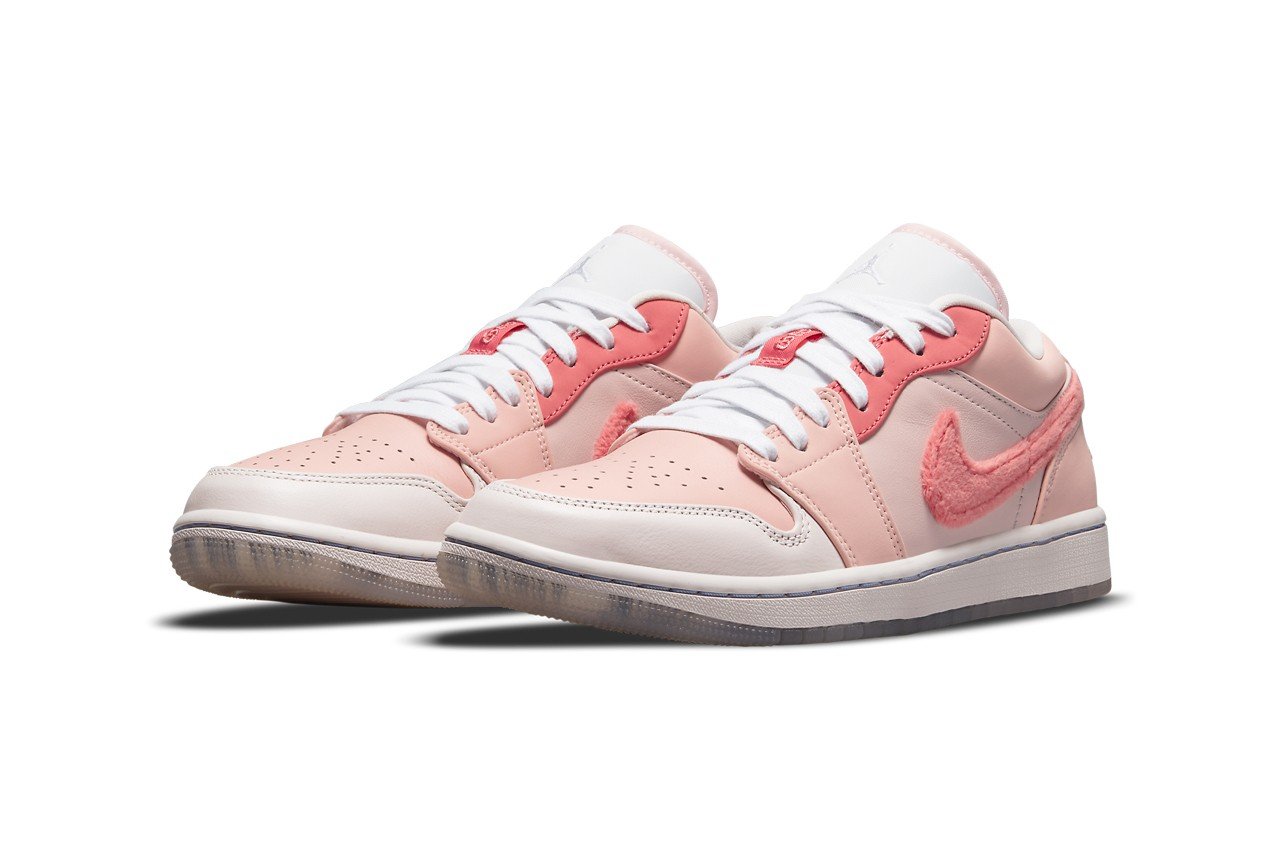 Air Jordan 1 Low White Pink Grey Shoes DM5443-666