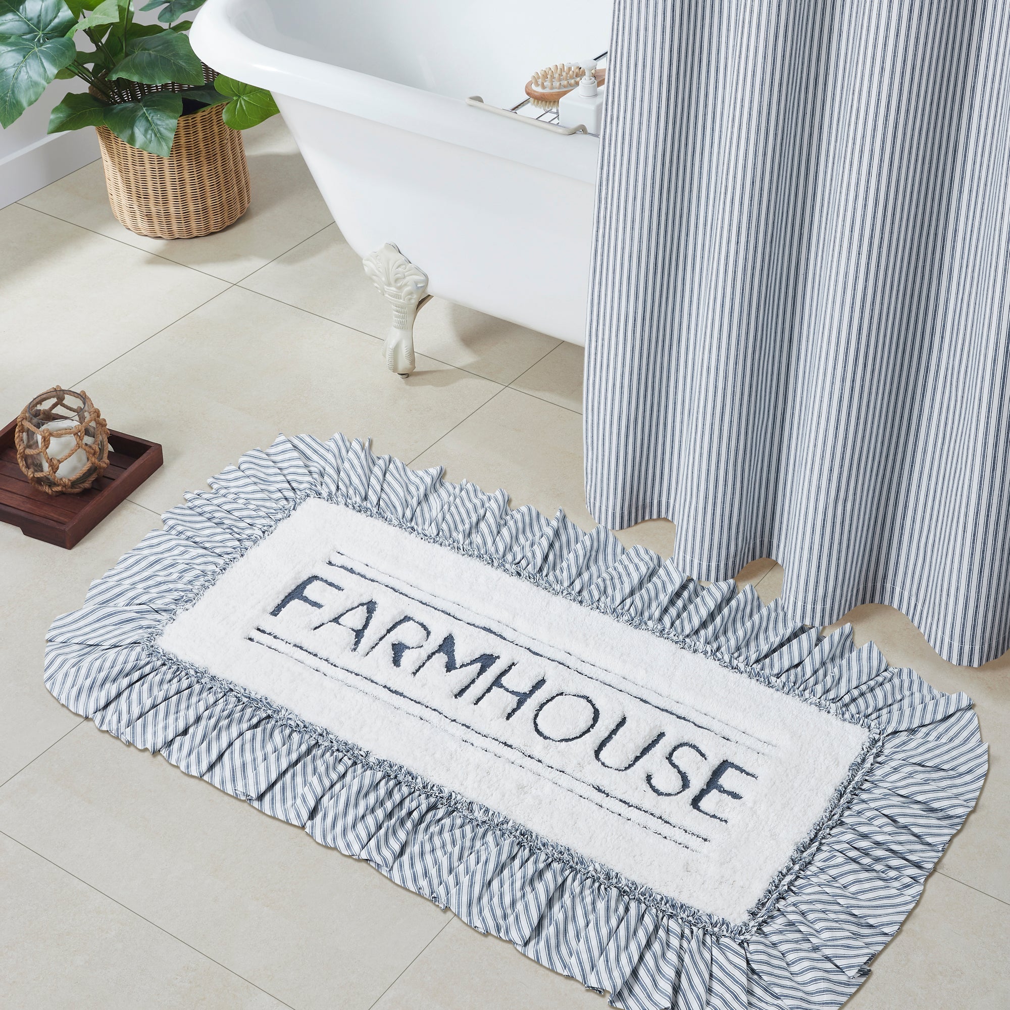 Sawyer Mill Blue Farmhouse Bathmat 27x48